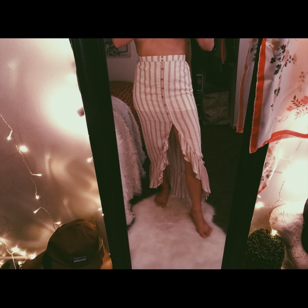 stripped maxi skirt